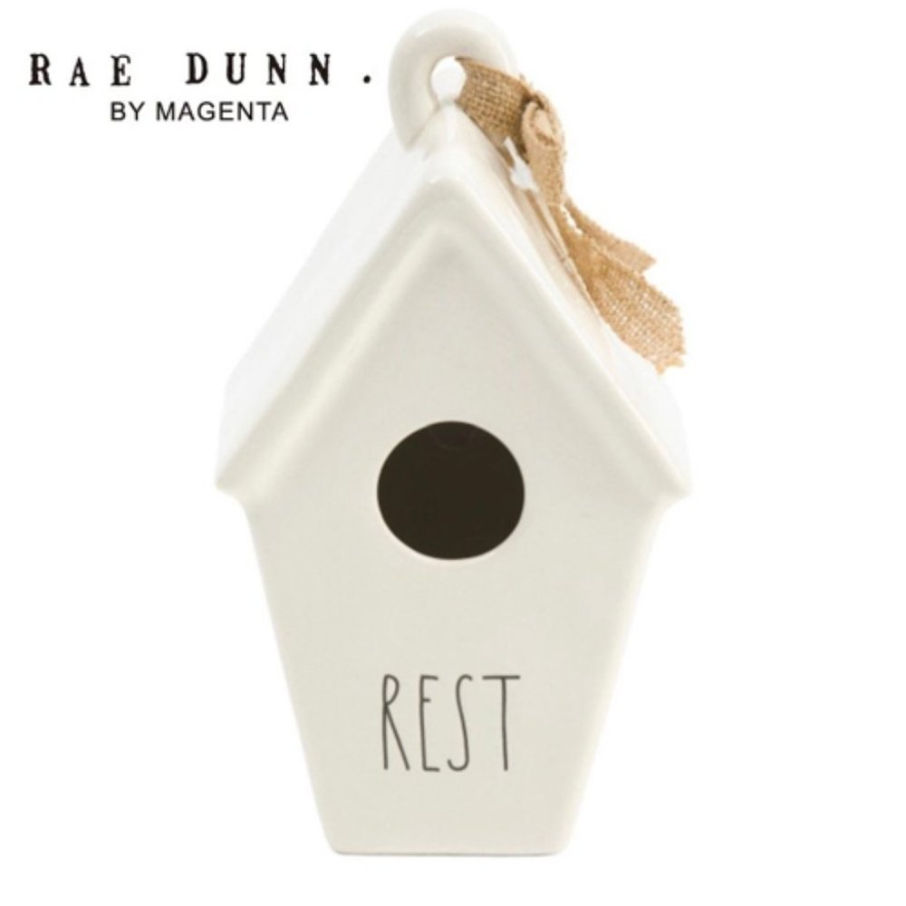 Rae Dunn Rest Birdhouse white ceramic, NWT
